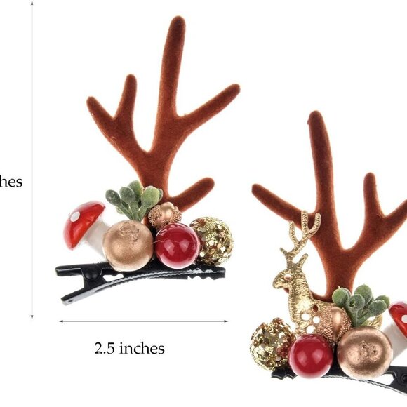Holiday Reindeer Antlers Hair Clips Hair Hoop Festive Costume Accessory main image 6